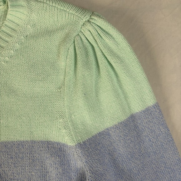 Talbots 100% Pima Cotton Marled Colorblock Crewneck Sweater Sz L Petite Womens - Picture 5 of 9